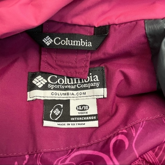 Columbia Kids Jacket with Fleece Liner Pink - Picture 3 of 6